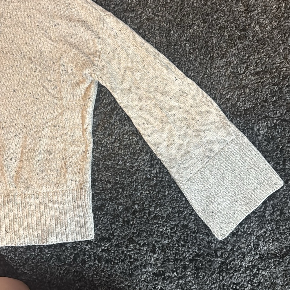 Tan with Black Flecks Bell Sleeve Sweater by Loft Size Medium - Picture 5 of 8